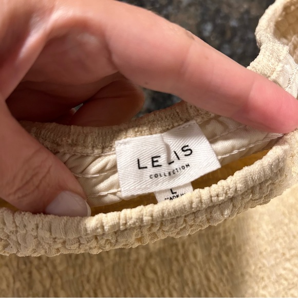 2 Piece Set Le Lis Summer Romance Ruched Skirt Tank Top Cream Lace Large - Picture 11 of 11